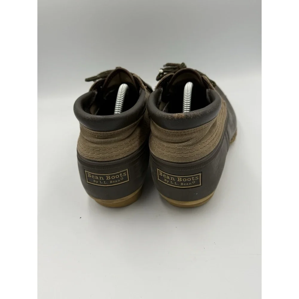 Vintage L.L Bean Gumshoe Boots Mens 10 M Brown Leather Canvas Waterproof USA